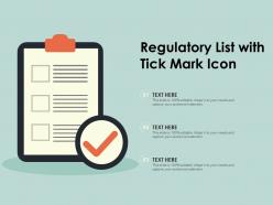 Regulatory list with tick mark icon