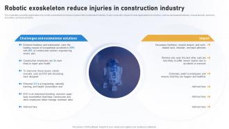 Rehabilitation IT Robotic Exoskeleton Reduce Injuries In Construction Industry Ppt Infographic