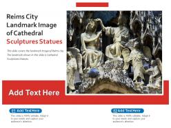 Reims city landmark image of cathedral sculptures statues powerpoint presentation ppt template