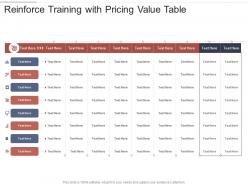 Reinforce training with pricing value table infographic template
