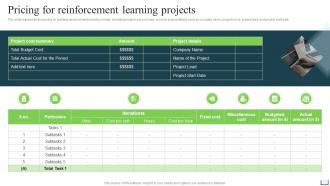 Reinforcement Learning Pricing For Reinforcement Learning Projects Ppt Powerpoint Presentation Styles