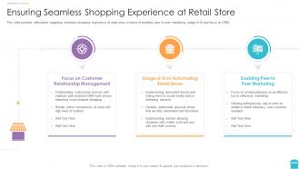 Reinventing physical retail store ensuring seamless shopping experience at retail store