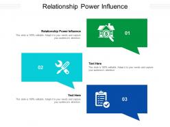 Relationship power influence ppt powerpoint presentation slides aids cpb