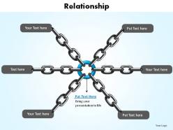 Relationship shown with chains connected slides presentation diagrams templates powerpoint info graphics