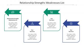 Relationship strengths weaknesses list ppt powerpoint presentation show design ideas cpb