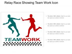 Relay race showing team work icon