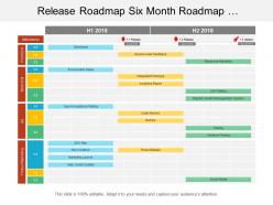 Release roadmap six month roadmap covering process such as marketing launch and social media