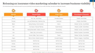 Releasing An Insurance Video Marketing Calendar To Increase Business Visibility Strategy SS