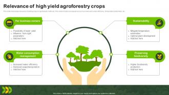 Relevance Of High Yield Agroforestry Crops