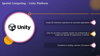 Relevance Of Unity Platform In Spatial Computing Training Ppt