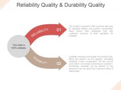 Reliability quality and durability quality powerpoint slide backgrounds