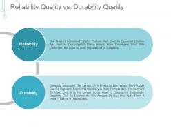 Reliability quality vs durability quality ppt images