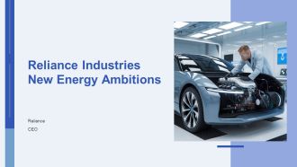 Reliance Industries New Energy Ambitions PPT Information AT