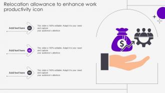 Relocation Allowance To Enhance Work Productivity Icon