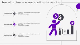 Relocation Allowance To Reduce Financial Stress Icon