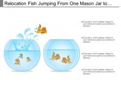 Relocation fish jumping from one mason jar to another flask tank