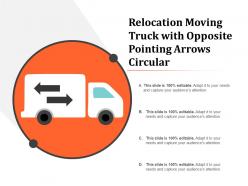 Relocation moving truck with opposite pointing arrows circular
