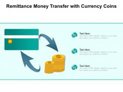 Remittance money transfer with currency coins