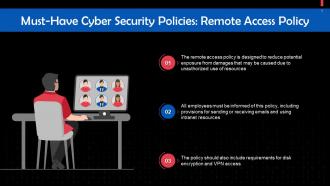 Remote Access Policy In Cybersecurity Training Ppt