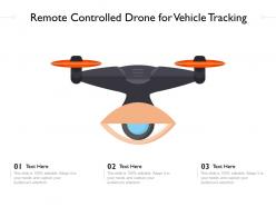 Remote controlled drone for vehicle tracking