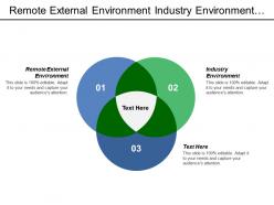 Remote External Environment Industry Environment Internal Assessment Generic Strategy