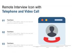 Remote interview icon with telephone and video call