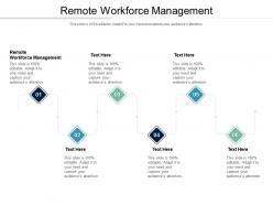 Remote workforce management ppt powerpoint presentation professional cpb