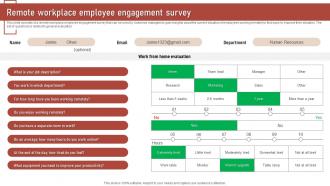 Remote Workplace Employee Engagement Survey SS
