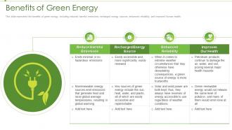 Renewable energy benefits of green energy ppt professional