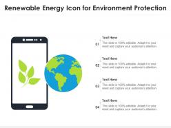 Renewable energy icon for environment protection