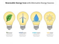 Renewable energy icon with alternative energy sources