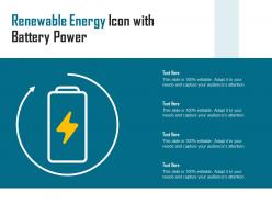 Renewable energy icon with battery power