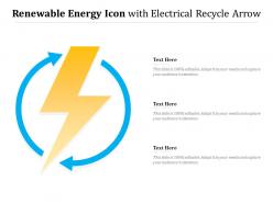 Renewable energy icon with electrical recycle arrow