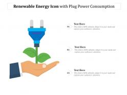 Renewable energy icon with plug power consumption