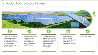 Renewable energy introduction to solar power ppt sample