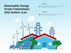 Renewable energy power transmission grid system icon