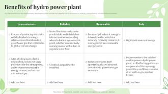 Renewable Energy Sources Benefits Of Hydro Power Plant Ppt Powerpoint Presentation File Grid
