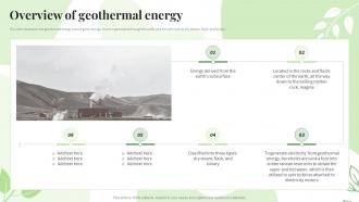 Renewable Energy Sources Overview Of Geothermal Energy Ppt Powerpoint Presentation Ideas Format