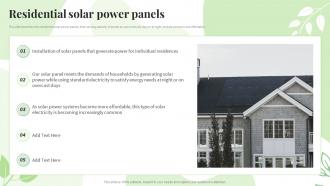 Renewable Energy Sources Residential Solar Power Panels Ppt Powerpoint Presentation Ideas Gridlines