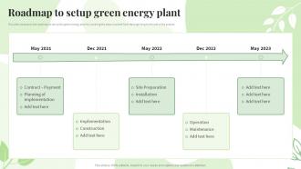 Renewable Energy Sources Roadmap To Setup Green Energy Plant Ppt Powerpoint Presentation Ideas