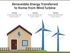 Renewable energy transferred to home from wind turbine