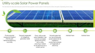 Renewable energy utility scale solar power panels ppt background