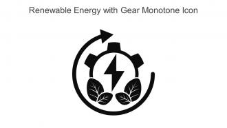 Renewable Energy With Gear Monotone Icon In Powerpoint Pptx Png And Editable Eps Format