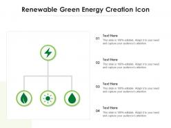 Renewable green energy creation icon