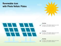 Renewable icon with photo voltaic plates