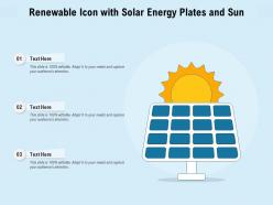 Renewable Icon With Solar Energy Plates And Sun