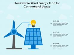 Renewable wind energy icon for commercial usage