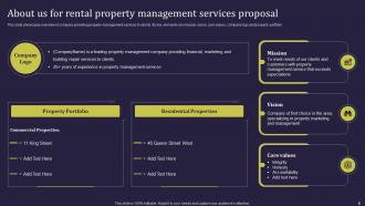 Rental Property Management Services Proposal Powerpoint Presentation Slides Attractive Aesthatic