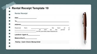 Rental receipt template 10 ppt summary microsoft