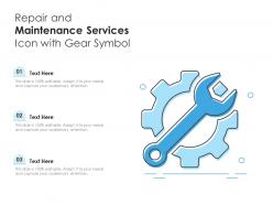 Repair and maintenance services icon with gear symbol